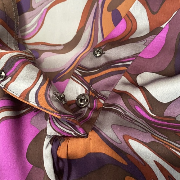 Nanette Lapore Silk Charmeuse Velvet Flouncy Top - Picture 9 of 10